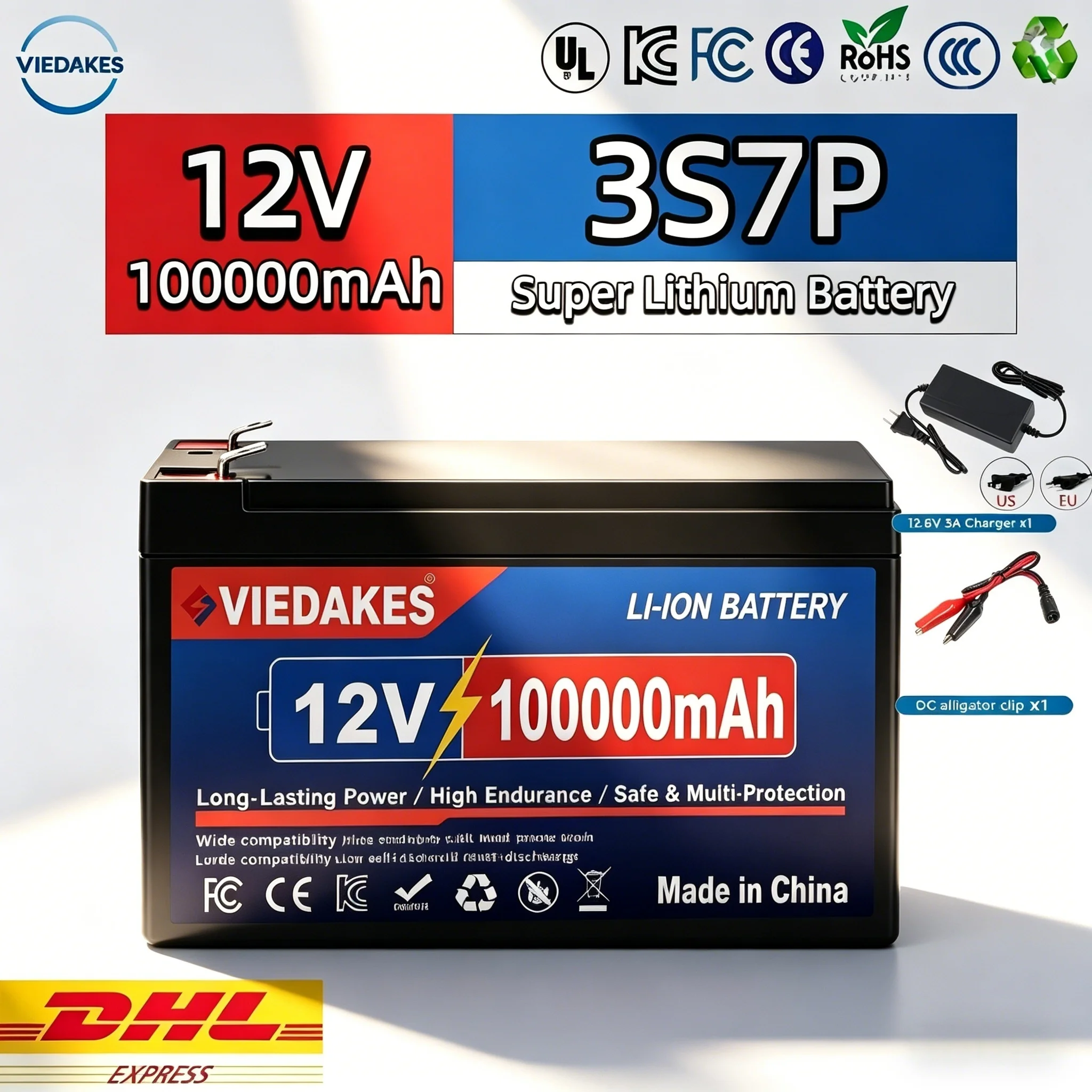 

12V 10.5Ah Lithium Battery Rechargeable 12V Sprayer Battery for Kids Electric Car with built-in BMS 12.6V 3A Charger 12A 21A 30A