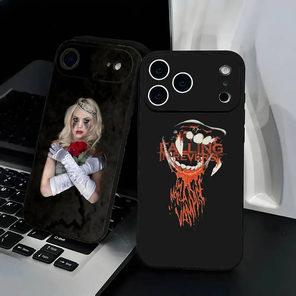 

F-FallingS In Reverse FIR Phone Case Fashion Black Frosted TPU Phone Case for iPhone 12-17. UV Spray Painted Design, Anti-fall D