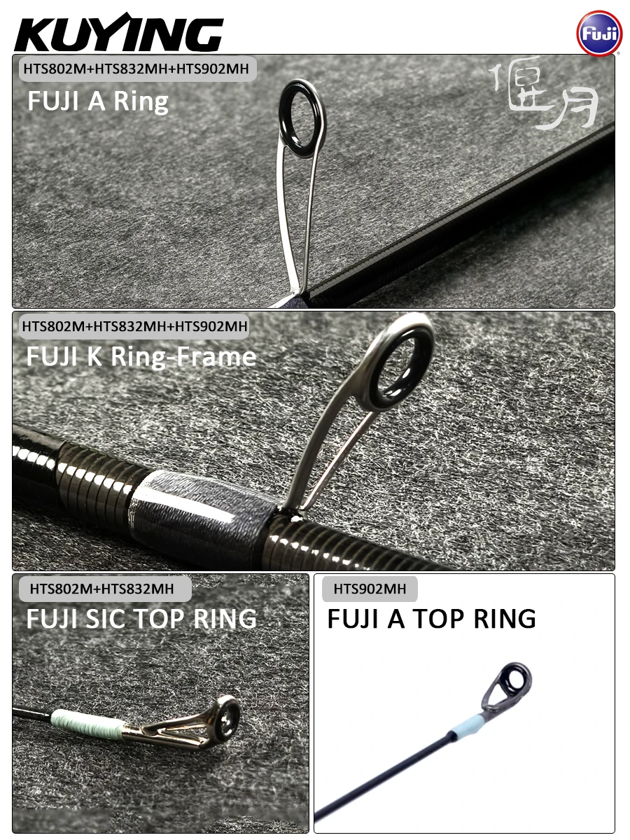 KUYING HANGETSU Light Rock Fishing Rod Bottom Fish 247cm 254cm 275cm Spinning FUJI A Ring SIC Carbon Lure M MH Solid Tip Fast