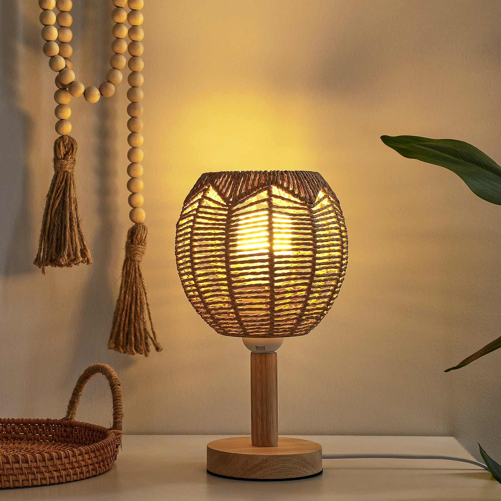 

Imitated Rattan Woven Lampshade Chandelier Cover Modern Hanging Light Shade For Bedroom Living Room Decor Lighting