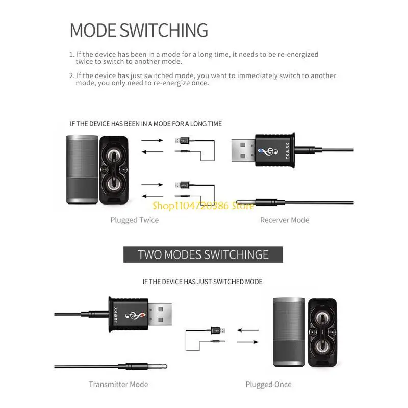 محول لاسلكي لاستقبال جهاز إرسال واستقبال الصوت USB 5.0 متوافق مع بلوتوث K0EA #3