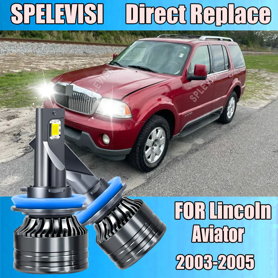 

2Pcs Headlight 18000LM 180W 9005 H11 6500K White Bright CSP LED Bulbs Headlight For Lincoln Aviator / LS 2003 2004 2005