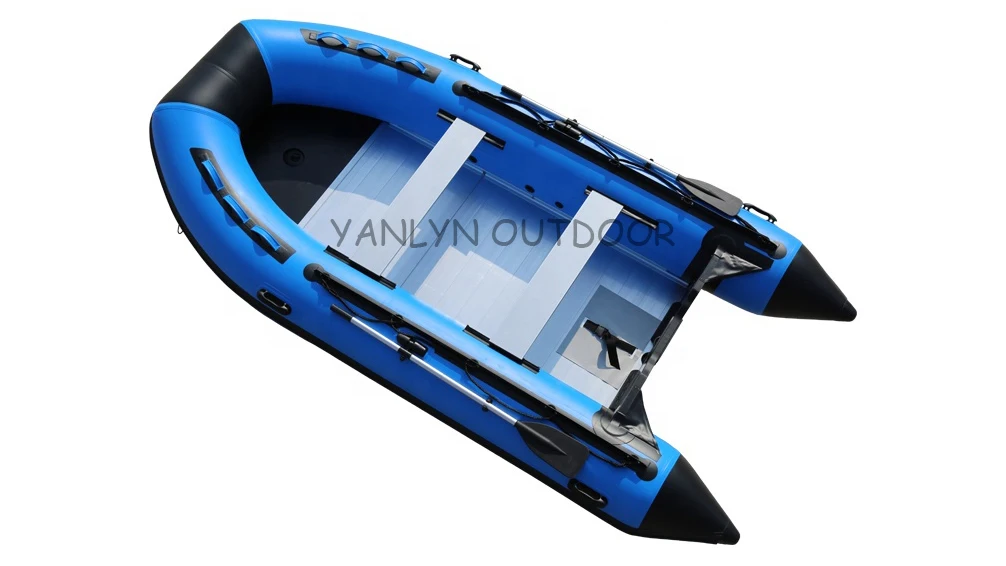 Heavy Duty PVC Inflatable Rubber Boat Aluminum Plywood Floor Sport Boat 380 With CE Certification