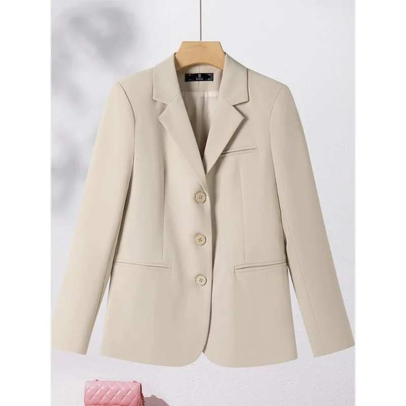 Blazer à simple boutonnage à manches longues pour femmes, veste rose élégante pour dames de bureau, vêtements de travail, manteau formel pour l'automne et l'hiver