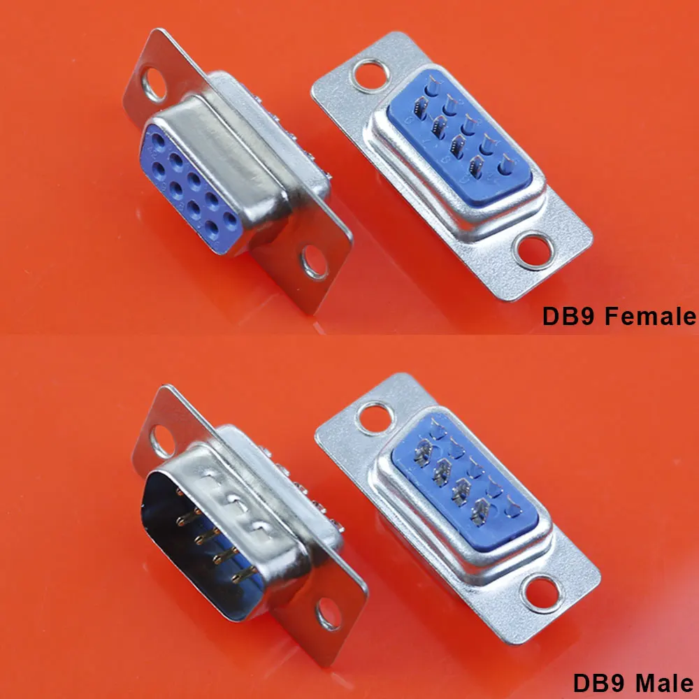 JCD 1PCS DB9 DB15 DB25 DB37 Hole/Pin Female/Male Blue Welded Connector RS232 Serial Port Socket DB Adapter 2row  9/15/25/37 pin