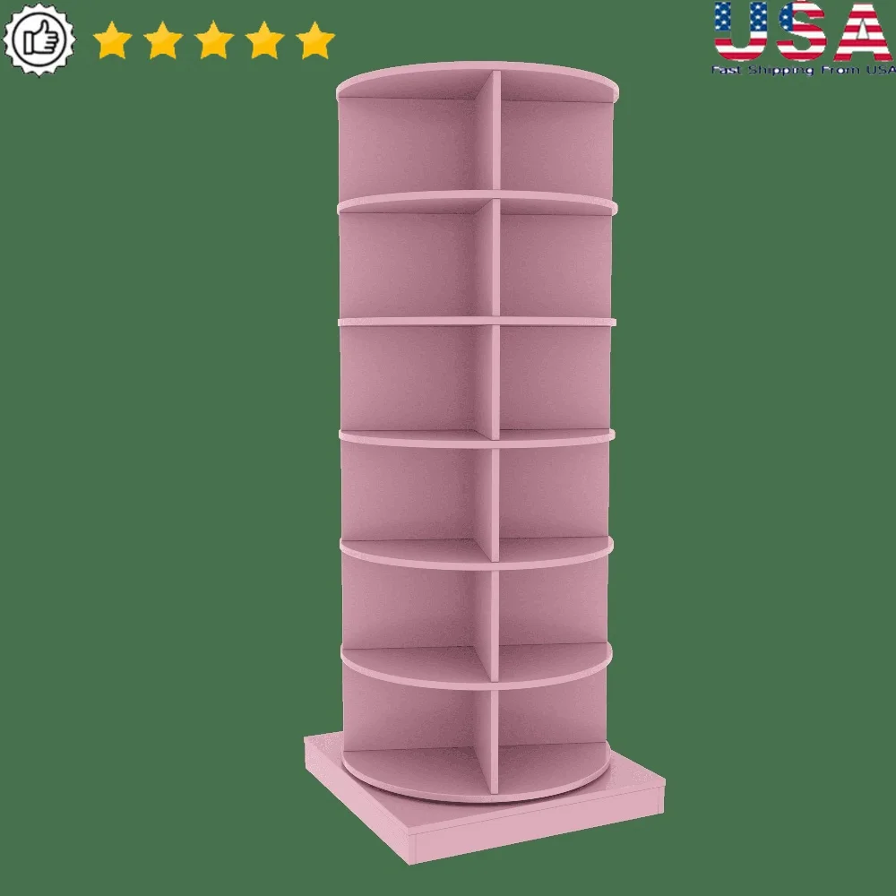 

360° Rotating Shoe Rack Organizer Multi-Purpose Storage Tower 6-Tier Shoe Display Stand Easy Assembly Reliable MDF Construction