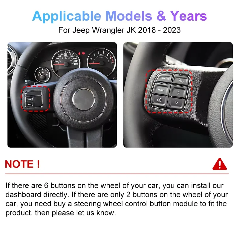 JJJ LCD لوحة قيادة السيارة عداد السرعة لوحة العنقودية الرقمية لسيارة جيب رانجلر JL 2018 - 2023 ترقية أداة افتراضية CockPit #3