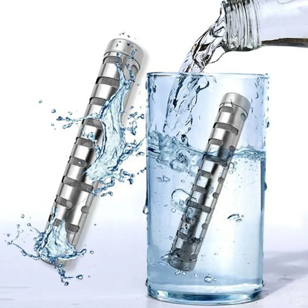 Alkaline PH Water Filter Stick Stainless Steel Portable Hydrogen Mineral Purifier Naturally Increases PH Levels Decreases ORP