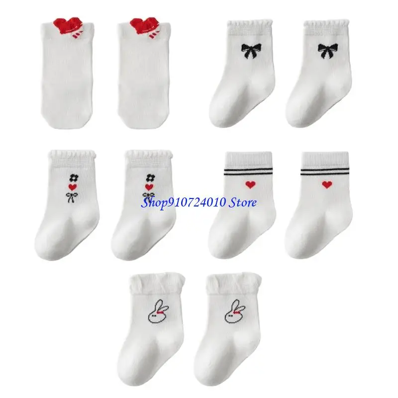

77HD Combed Cotton Middle Tube Baby Socks Nonslip Elastic For 0-5 Years Soft