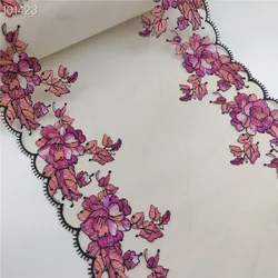 Bilateral Embroidery Tulle Lace for Wedding Dress, DIY Sewing Accessories, Lace Trim for Lingerie, Bra Needle Work, 20Yards