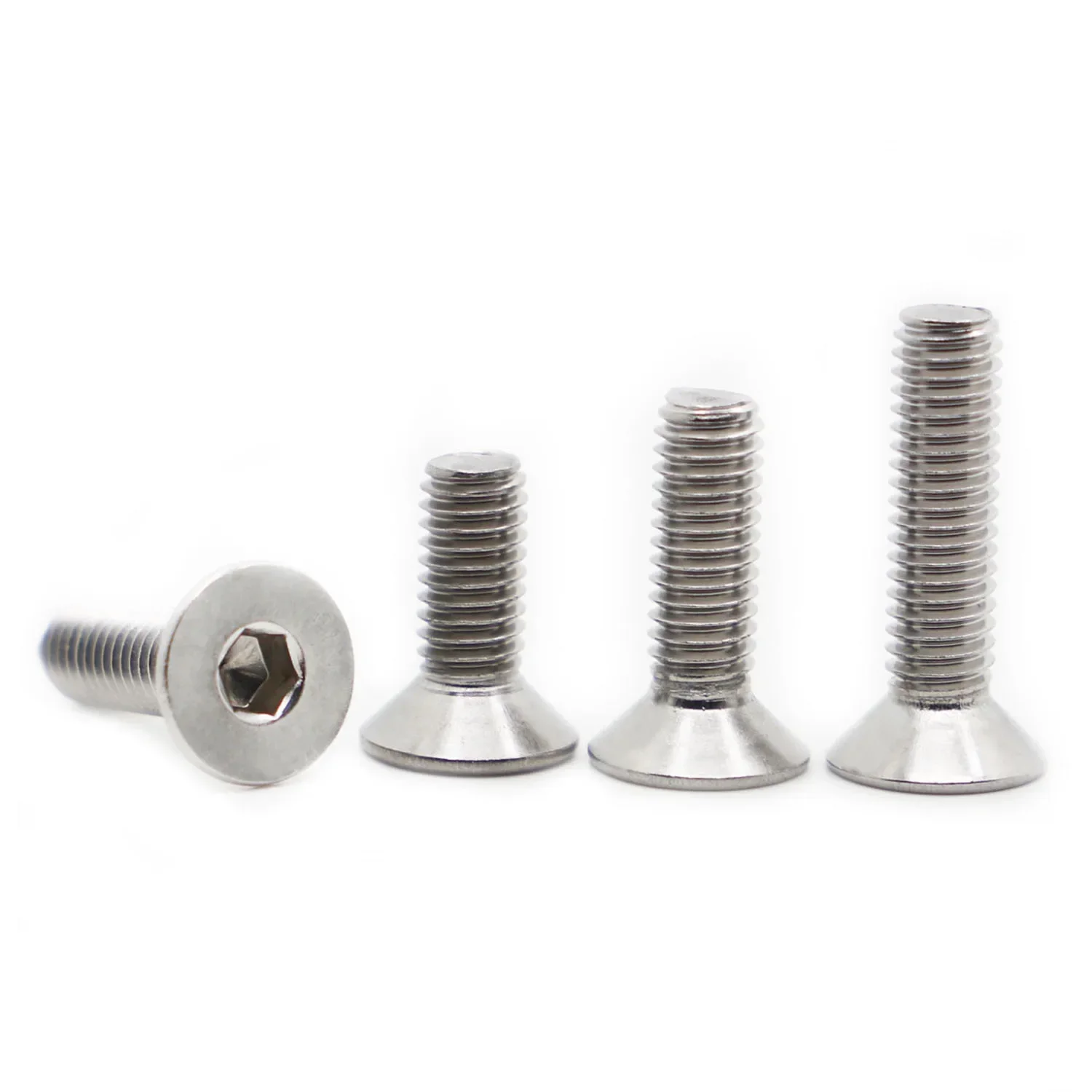 

5-50pcs M1.6 M2 M2.5 M3 M4 M5 M6 M8 304 A2 Stainless Steel DIN7991 Allen Hexagon Hex Socket Flat Countersunk Head Screw Bolt