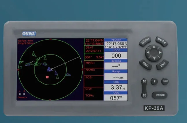 ONWA  KP-39A 7-inch GPS Chart Plotter with Class B+ AIS Transponder ,FULL SET