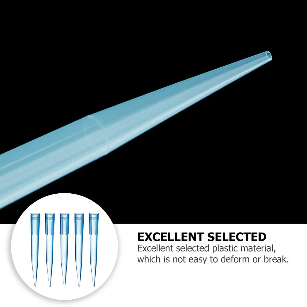 500 Pcs Pipette Pipetting Sucker Laboratory Tip Disposable Liquid Tips Standard Clear Pipettor Blue for Experiment Scientific