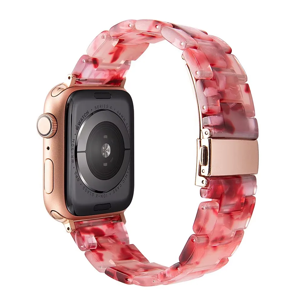 Transparent Clear Resin Flexible Skin-Friendly Replacement Watch Strap for Apple Watch/iWatch Series 6-2/1/SE - 38/40/42/44mm