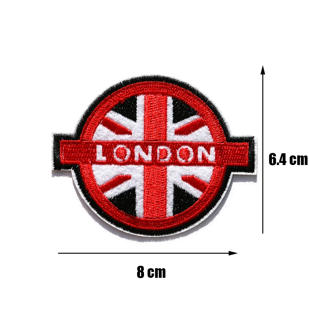 Nowy 1 sztuk rozmiar: D = 6,4 cm naprasowanki haftowane Retro London STYLE odzież aplikacje naszywki na akcesoria darmowa wysyłka D-031