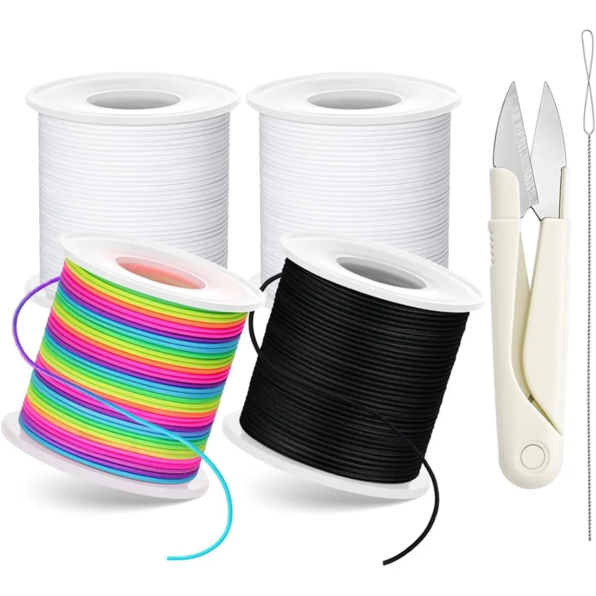 Budget-Friendly-Stretchy Bracelet String Kit for DIY Crafts, 1mm Stretchy Cord for Jewelry Making Sewing Necklace Beading, 660FT