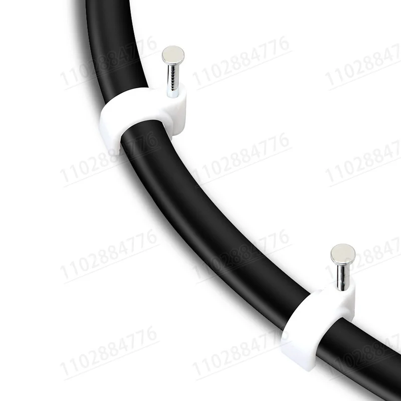 100PCS 4/5/6/8/9/12/14/20/22/25mm Circle Nail Clip Wire Management Clamp White Fixing Round Steel Nail Wall Hanging Cable Clips