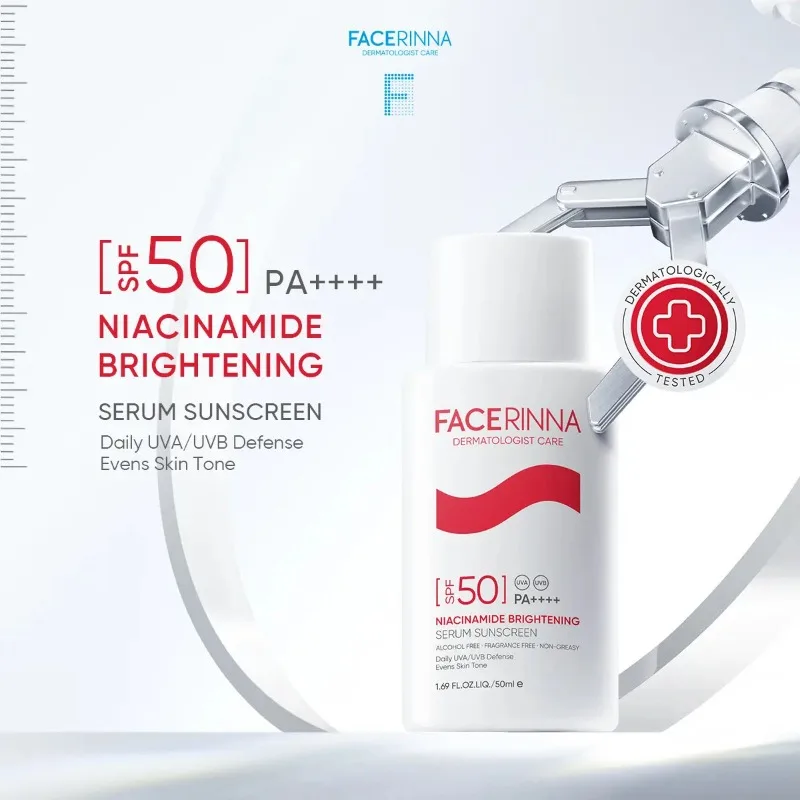 Niacinamide Tone-Up Sunscreen Cream SPF50+ 50g – Brightening & Concealing Face Moisturizer, Evens Skin Tone & Protects from UV