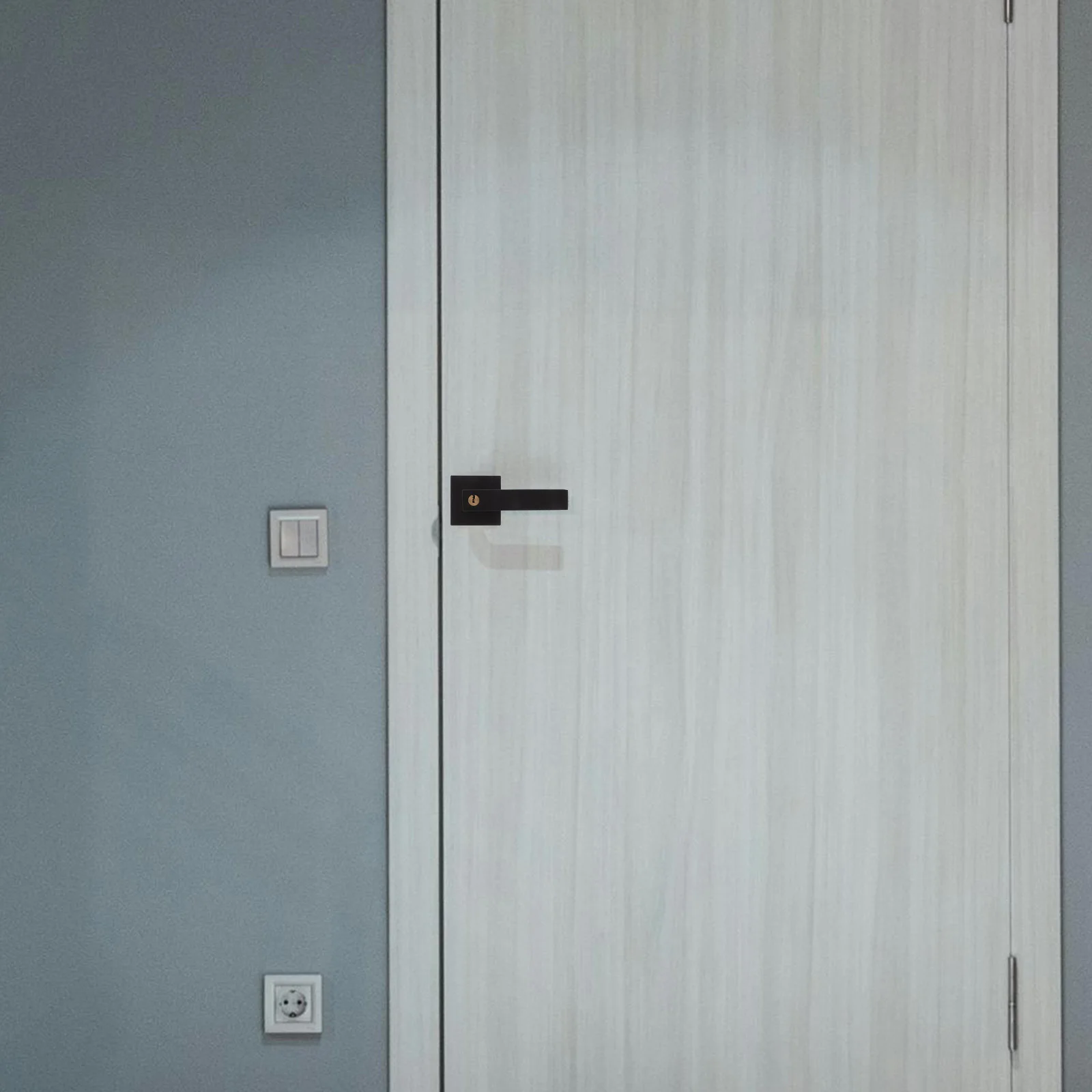 

1Set Aluminum Door Handle Lock Matte Finish Lever Knob for Bedroom Bathroom Security Keyed Lock Interior Door Hardware