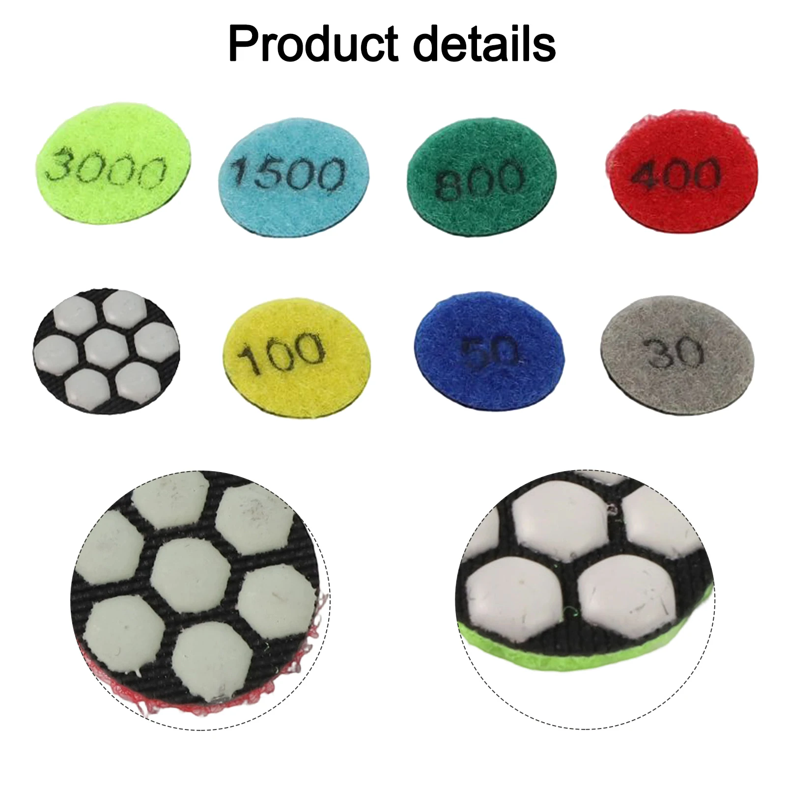 

8PCS 25mm Wet Dry Polishing Pad Grinding Disc ForJade Jadeite Electric Grinder 30/50/100/200/400/800/1500/3000Grits Sanding Disc