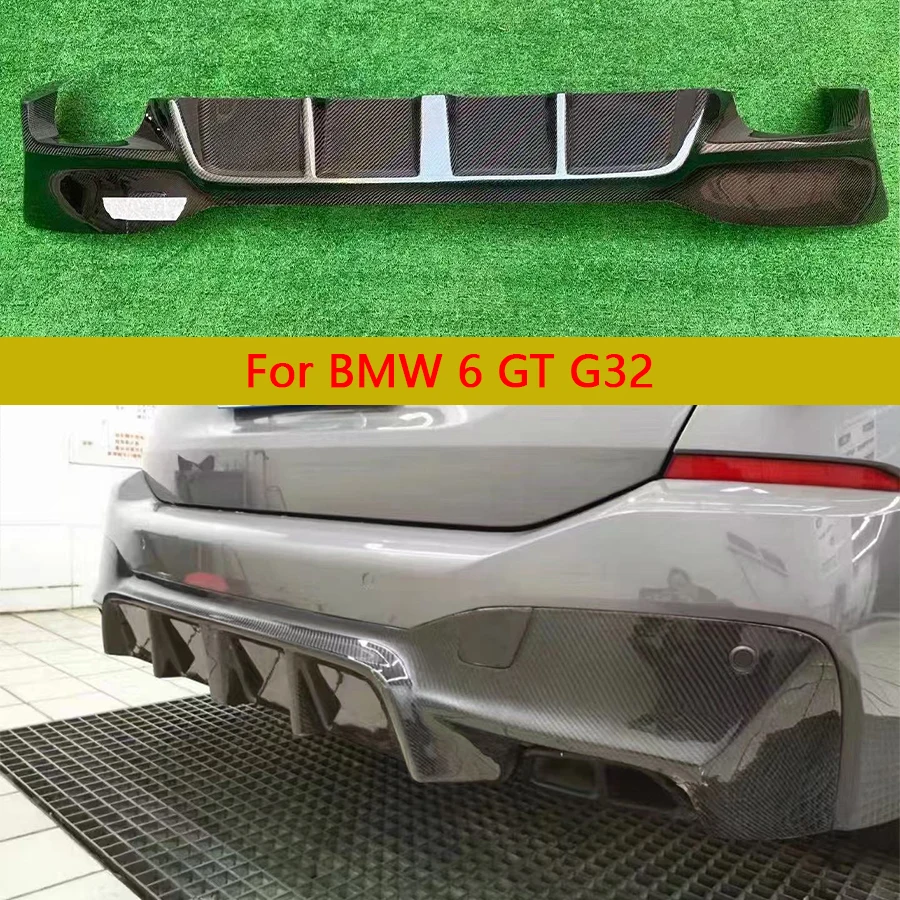 

For BMW 6 Series GT G32 630 640 6GT Carbon Fiber Car Rear Bumper Diffuser Rear Splitters Spoiler Back lip Car Accessories