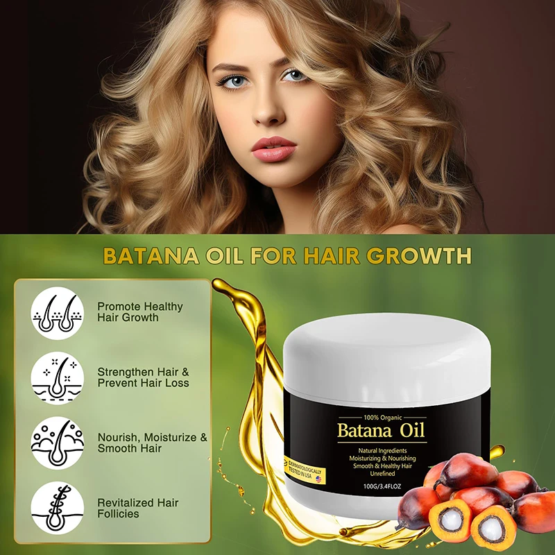 100% Raw Batana Oil for Hair Growth Organic Batana Oil Eliminates Split Ends for Men & Women Moisturize And Repair Hair New