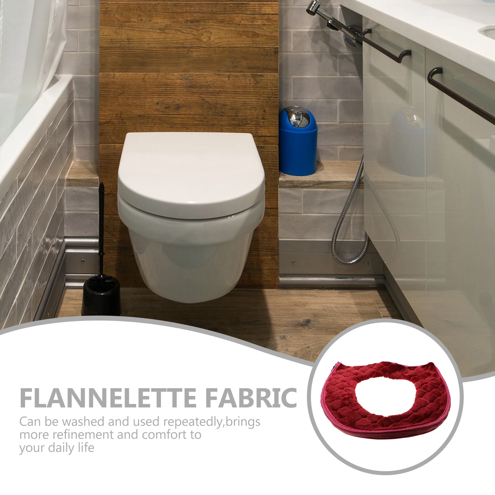 

1Pcs Warm Toilet Seat Cover Cushion Pad High-Quality Flannelette Fabric Thick Soft Comfortable for Home Hotel Office Bathroom
