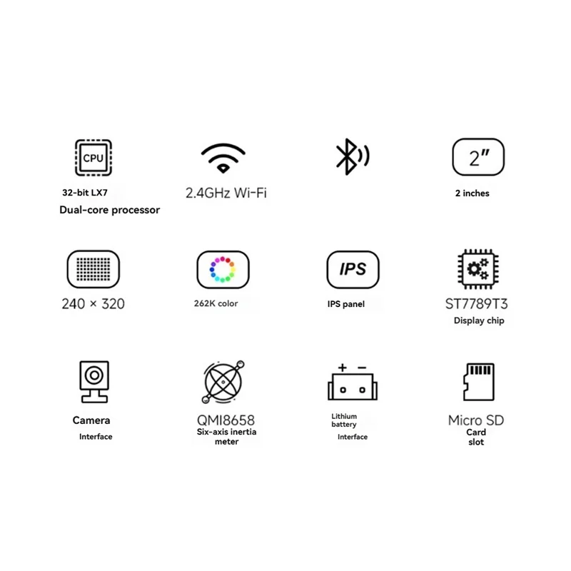 2인치 ESP32-S3 IPS 용량성 터치스크린 개발 보드 240X320 LCD 디스플레이 262K 컬러 지원 Wifi 및 Bluetooth A-Y18A