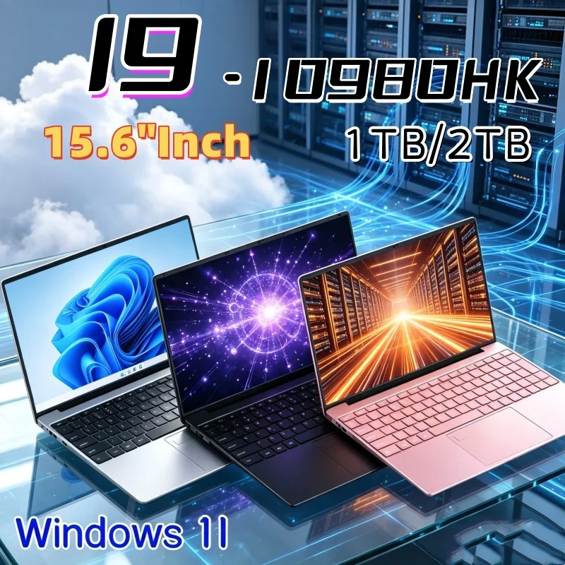 15.6 Inch Silent-Cool Laptop Intel Core I9-10980HK 16GB RAM 1TB/2TB SSD Fingerprint Unlock Windows 11 Gaming Business Notebook