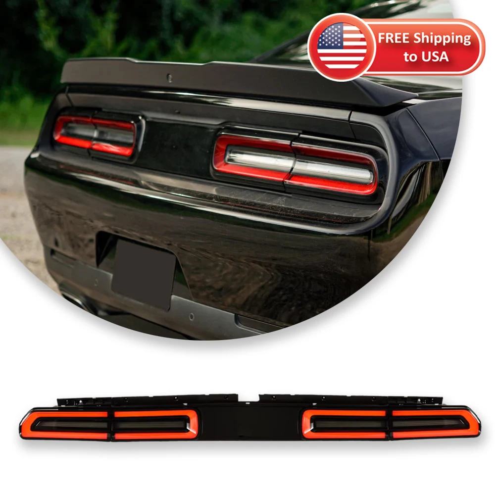 

Полностью светодиодные автомобильные фонари, задние задние фонари для Dodge Challenger Coupe 3-го поколения 2008-2014, задний фонарь DRL, красный последовательный указатель поворота