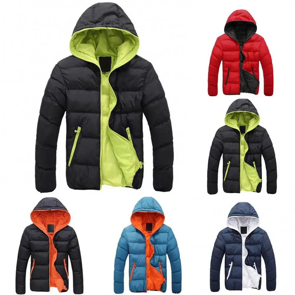 Jaqueta Windproof com capuz para homens, Casaco grosso, Parka Quente, Inverno