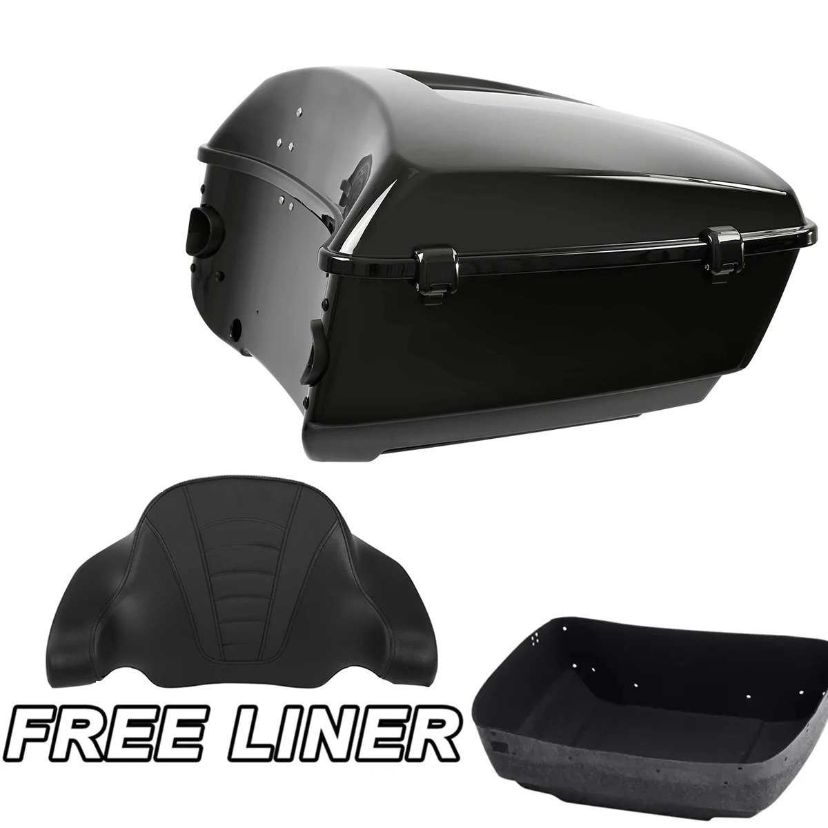 King Trunk Backrest Pad Fit For Harley Touring Electra Glide 2014-2024 Motorcycle Luggage Tail Box