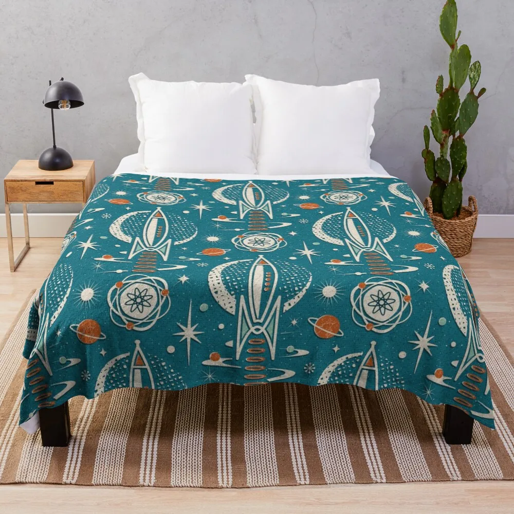 

Atomic Age Space Exploration studioxtine Throw Blanket Soft Cozy Blanket for Pet Kids Adults