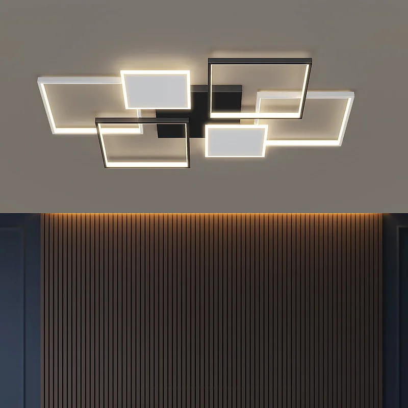

2025 Modern Simple LED Living Room Dining Room Ceiling Light Creative Geometric Square Bedroom Home Decoration Ceiling Light