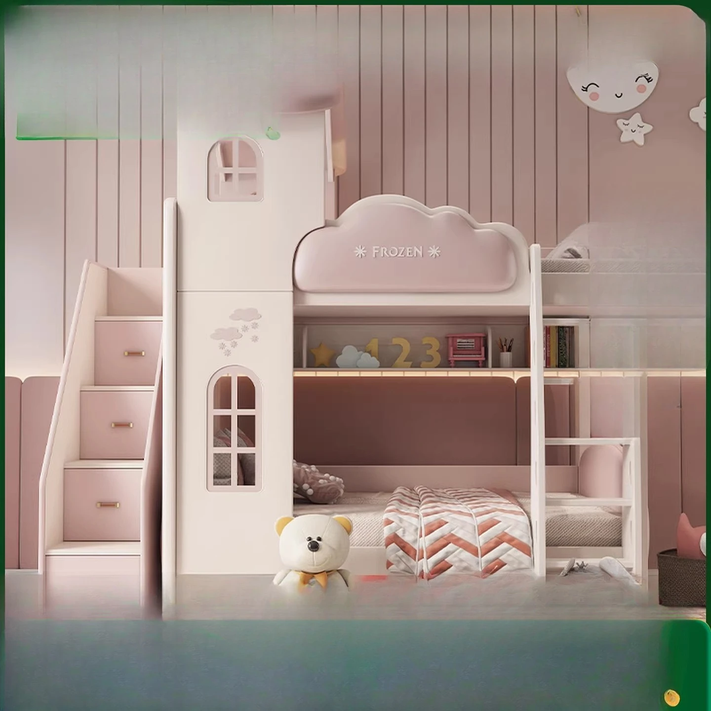 Customizable High and low bed Upper and lower bunk Mother Deluxe castle bed Multifunctional combination