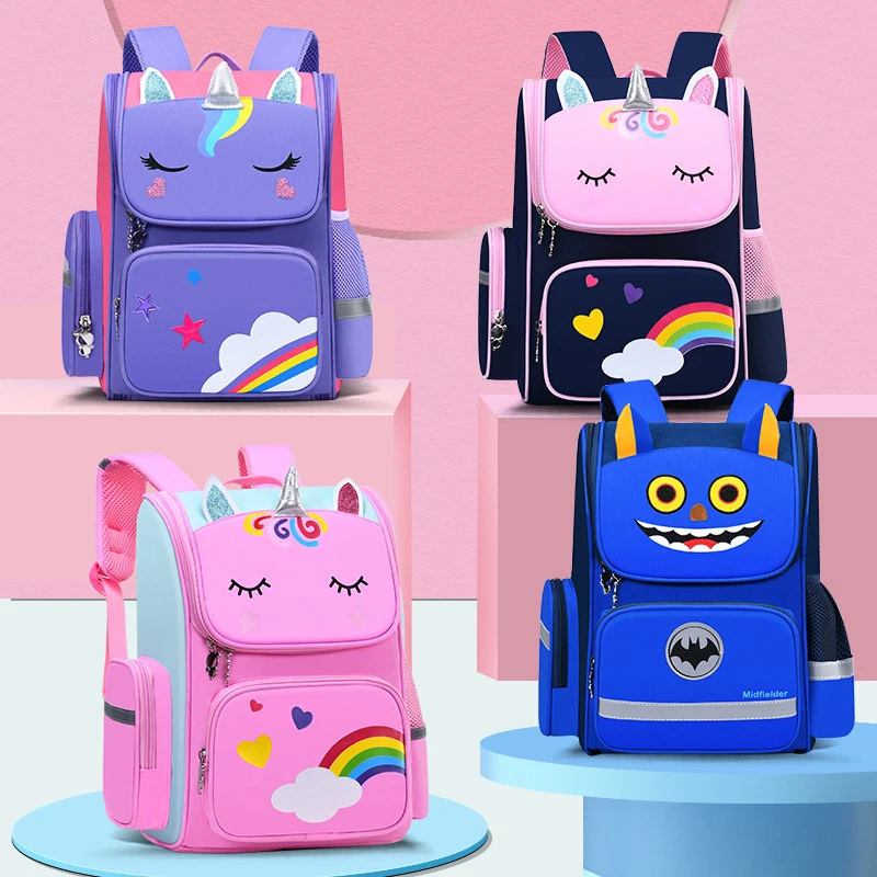 Mochila escolar grande para estudiantes, morral bonito de unicornio de dibujos animados, bolsas para libros de escuela primaria para niñas adolescentes y niños, novedad