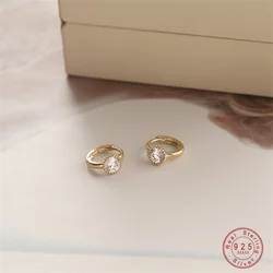 Girls 925 Sterling Silver Fine Geometry Zircon Earrings Star Daughter Birthday Party Gift Jewelry