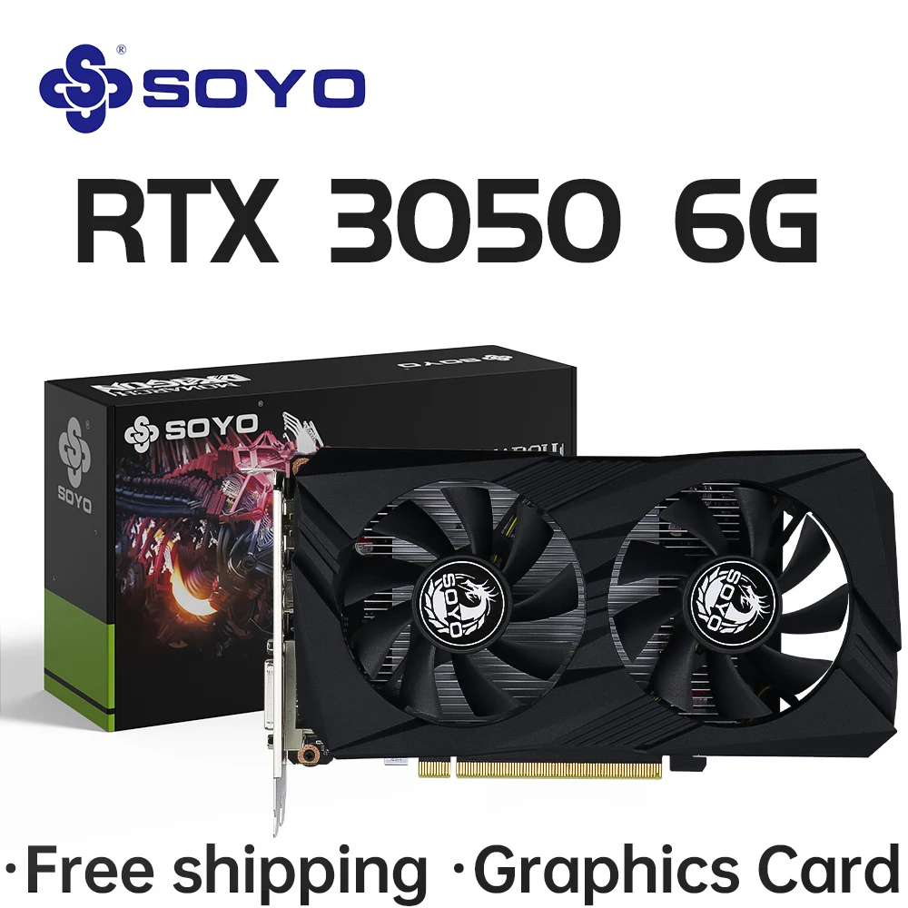 Tarjetas gráficas SOYO RTX 3050 6G GDDR6 GPU NVIDIA PC componentes de ordenador PCI Express X16 4,0 tarjeta de vídeo para juegos RTX3050 nuevo