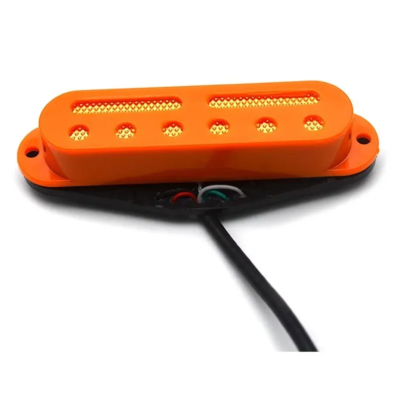 B48B-For ST-Single Coil Pickup Size 9K 4C Output Mini Humbucker 6 Hole+ 2 Groove With Gold And Silver Pad For Coil Splitting Ora