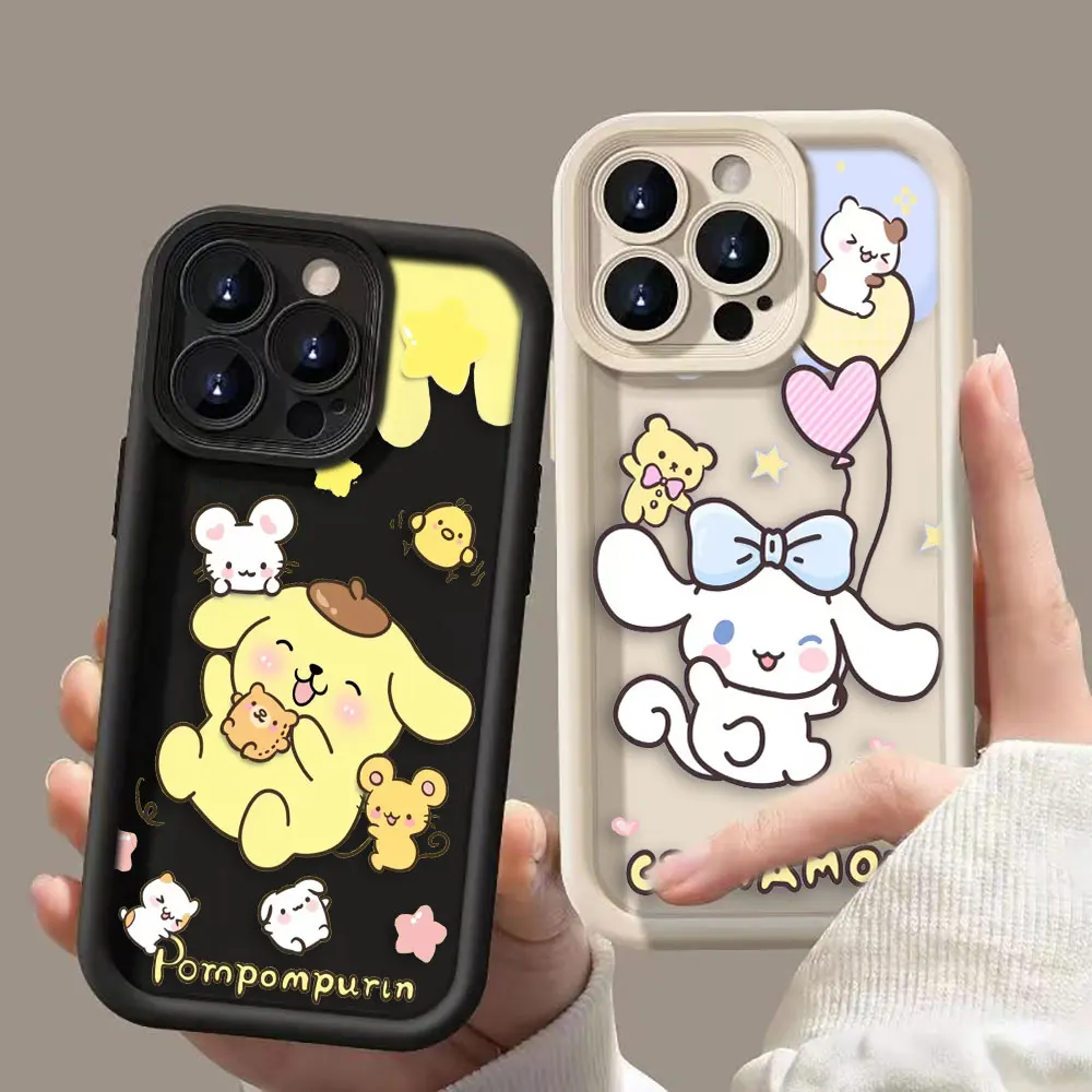 Cute Pompom Purin Cinnamoroll Pochacco Case For OPPO A92S A16 A16K A9 A7 A7X A5 RENO 6 5 3 Lite FIND X5 X3 5G R17 R15 R11S Case