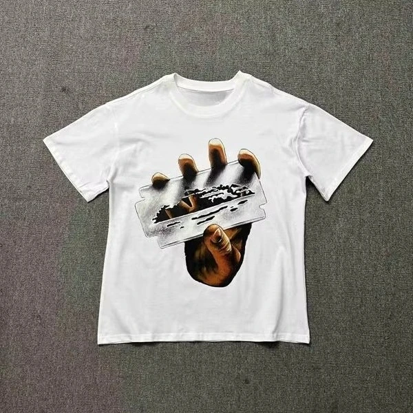2026 American Street Hip Hop Retro Short Sleeve T-Shirt Printed Women's Loose Cotton Crew Neck Couple Summer T-Shirt