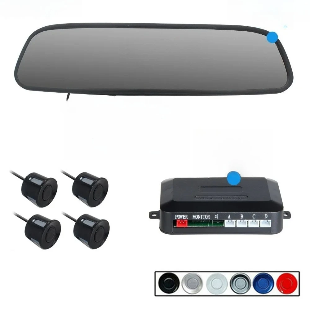 

Bileeko Автомобильное парковочное зеркало заднего вида, беспроводной радар заднего вида с системой детектора парковки, светодиодный дисплей