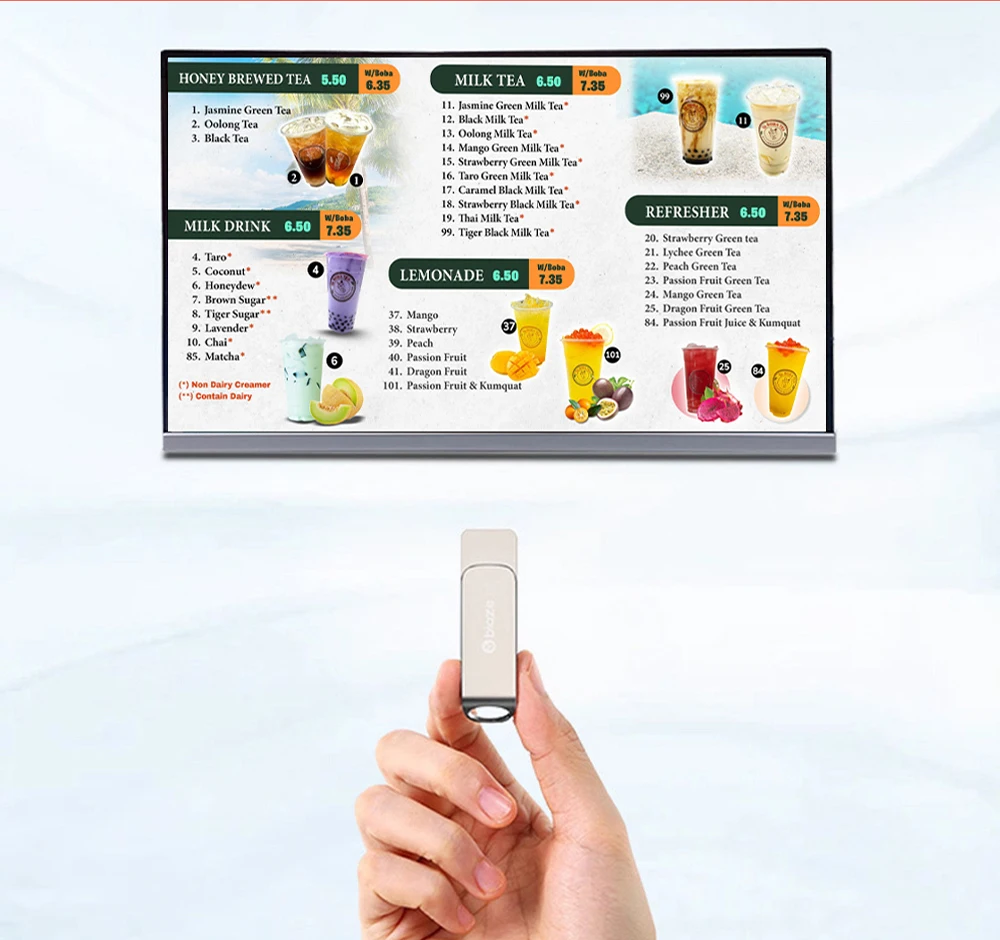 21,5 23,8 27 Zoll Desktop L-förmiger Android PC Tablet TV Digital Signage Elektronische Menütafel Touchscreen Smart TV Monitor für Geschäfte – Detail 6
