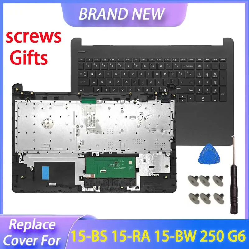 Reemplace el teclado con reposamanos con panel táctil para 15-BS 15T-BS 15-BW 15Z-BW 15-RA 15-RB 255 250 G6 TPN-C129 C130 cubierta superior negra