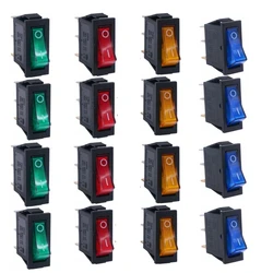 16pcs KCD3 3pin Rocker Switch Toggle SPST AC 250V/15A 125V/20A Illuminated LED On/Off SPST 3 Pin 2 Position Switch