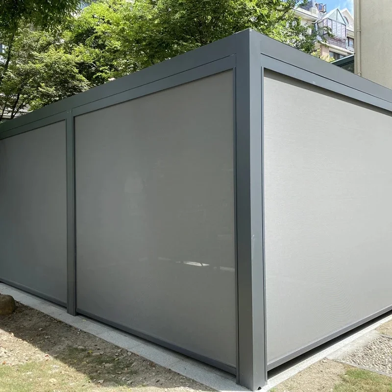 Factory Price Outdoor Space With Automatic Drive Exterior Zip Track Outdoor Roller Blinds Effortless Shade