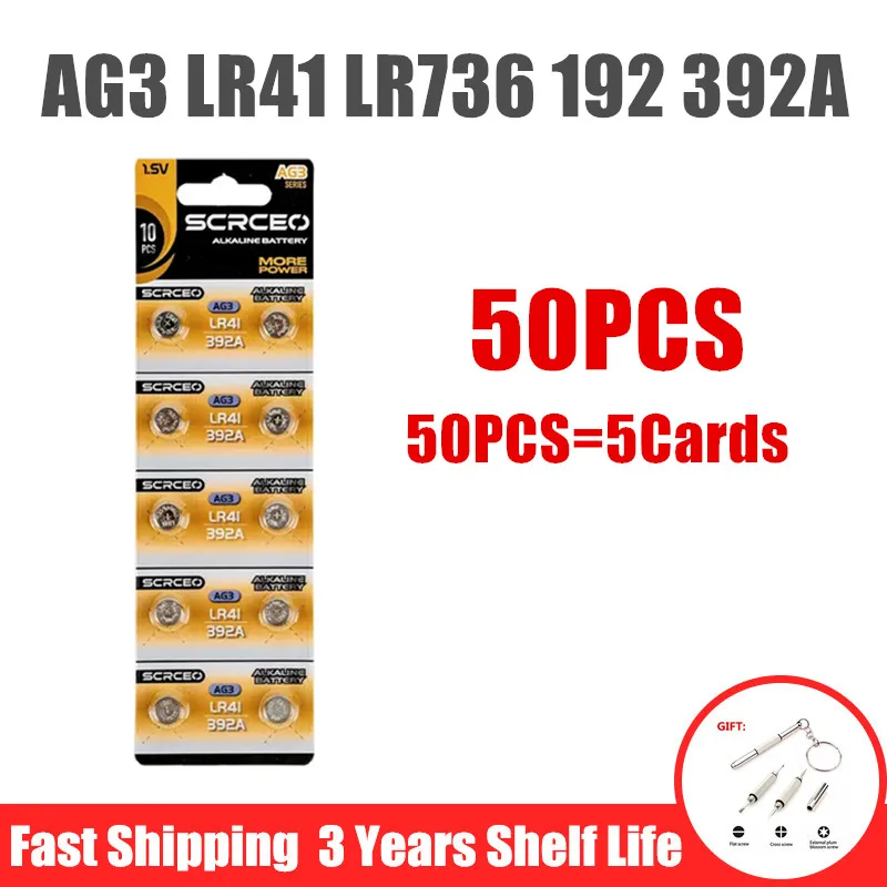 SR41 LR41 AG3 1.5V Alkaline Button Batteries for Bow Sight Light Watch Thermometer Compatible with 384 392 L736f L736c