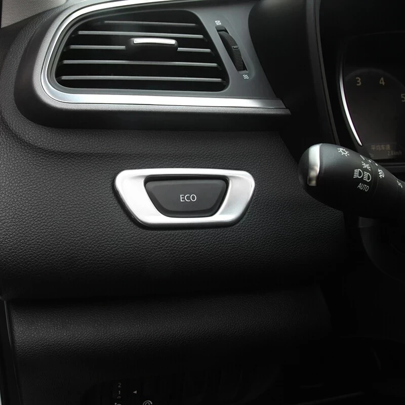 

For Renault Kadjar 2016 2017 2018 ABS Chrome Internal Front ECO Switch Buttons Panle Frame Cover Trims Car Styling Accessories