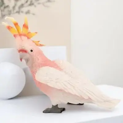 

Simulation Moluccan Cockatoo Parrot Artificial Plastic Bird Prop for Kids Learning Home Decor Environmental Awareness