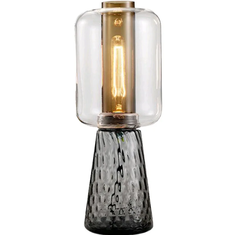

Modern glass table lamp personalized retro model room living room creative bedroom bedside lamp